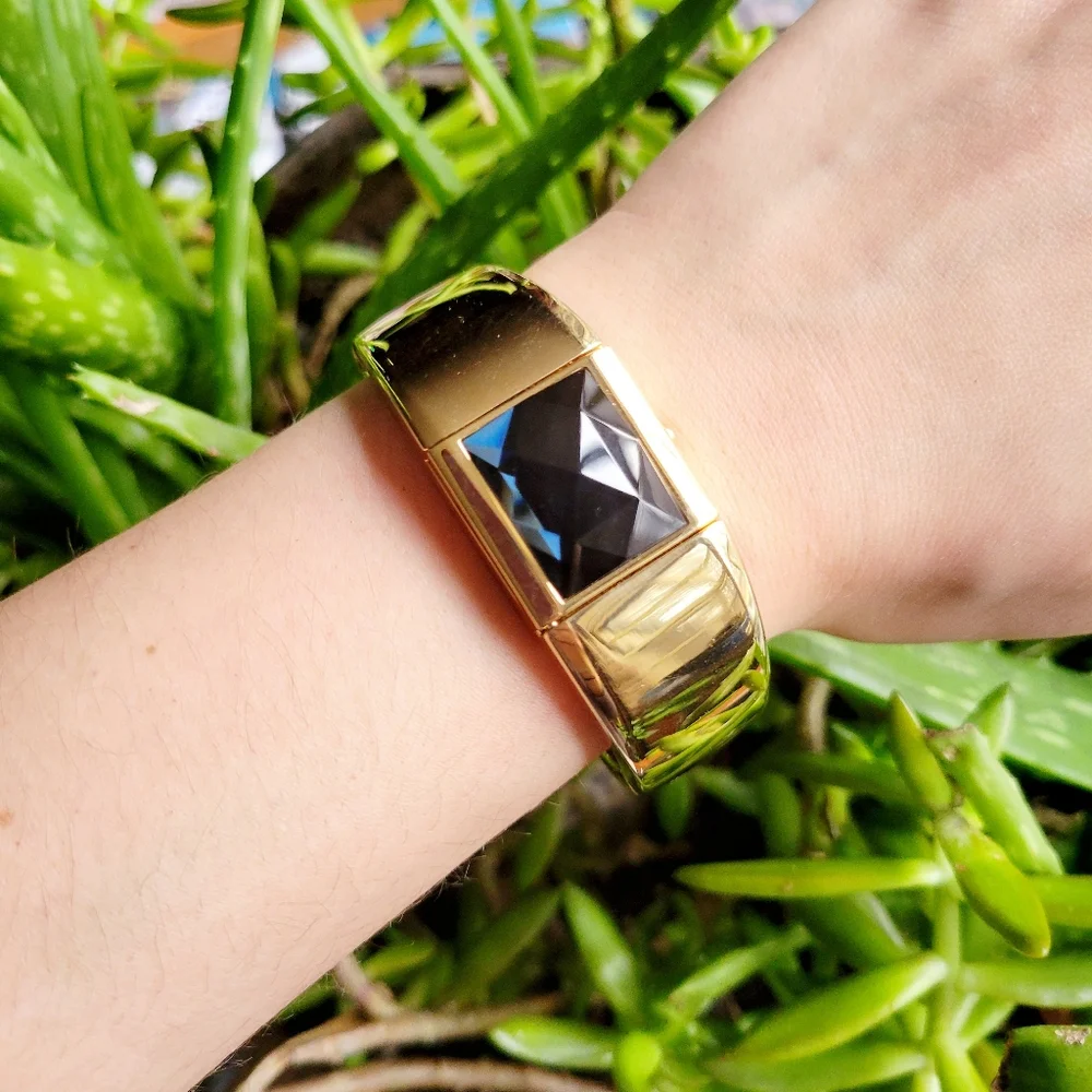 Classic Bejeweled Golden Quartz Watch